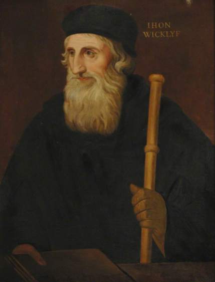 "John Wycliffe" by Thomas Kirby (1827) Wycliffe advocated translation of the Bible into the vernacular. In 1382 he completed a translation directly from the Vulgate into Middle English – a version now known as Wycliffe's Bible. It is probable that he personally translated the Gospels of Matthew, Mark, Luke, and John; and it is possible he translated the entire New Testament, while his associates translated the Old Testament. Wycliffe's Bible appears to have been completed by 1384, additional updated versions being done by Wycliffe's assistant John Purvey and others in 1388 and 1395.