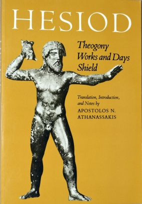 Theogany (by Hesiod), a poem of 1,022 lines, sets out the founding myths of the pantheon of Greek gods. Does Hesiod define himself as a prophet? He claims in the narrative that he (not some mighty king) had been granted the authority and responsibility of disseminating these stories by the Gods themselves. A Greek version of the Bible?